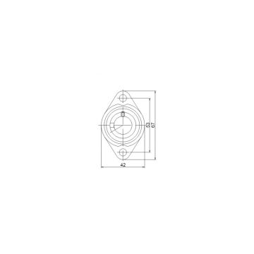 Mini Flanged bearing MUFL002, Ø15, 2-holes, eccentric collar, stainless steel