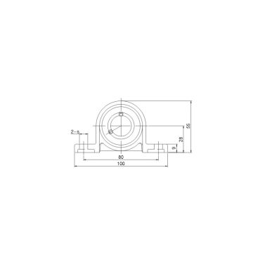 Mini pillow block bearing MKP Ø20, set screw, stainless steel