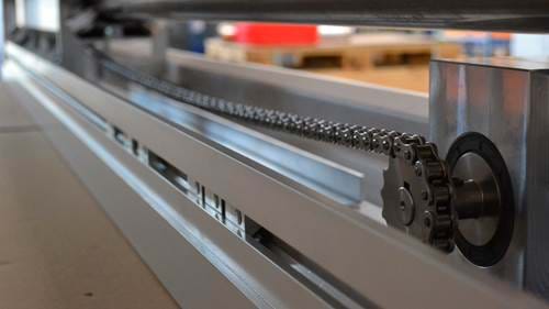 Stainless bevel gear in use on machine