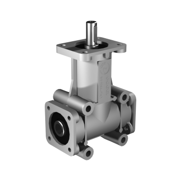 Poggi vinkelgear 2028, R1:2, D1/2, Ø19h7 / Ø19H7, 3-vejs, Aluminium