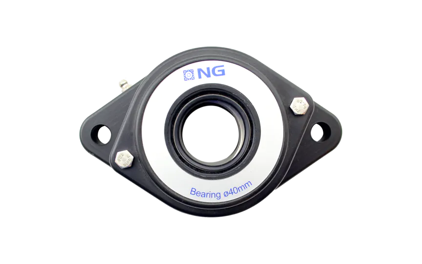 NG waterproof flange bearing F2 Ø40, 2-bolt, open cover