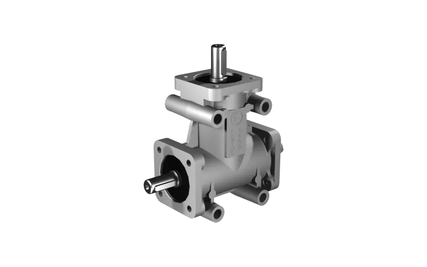 Poggi vinkelgear 2008, R1:2, D1/2, Ø14h7, 3-vejs, Reduceret slør, Aluminium