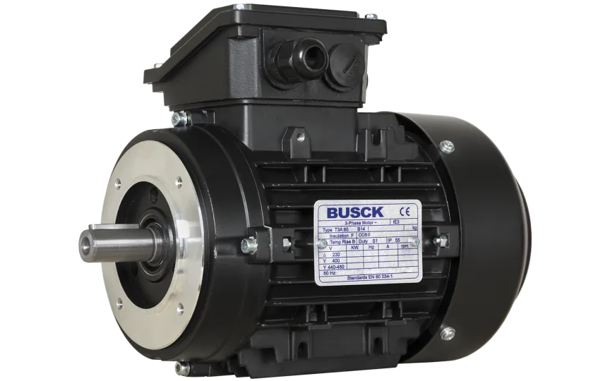 Busck AC motor T3A80B-4, 0,75kW, 1430RPM, B14, 230/400, 50 Hz, Aluminium