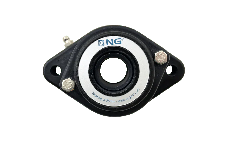 NG waterproof flange bearing F2 Ø25, 2-bolt, open cover