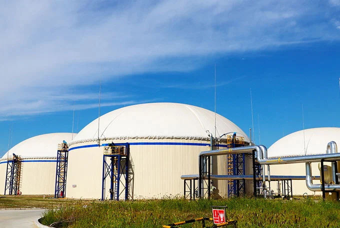 Corn straw feedstock handling area at the Tongliao national biogas development facility
